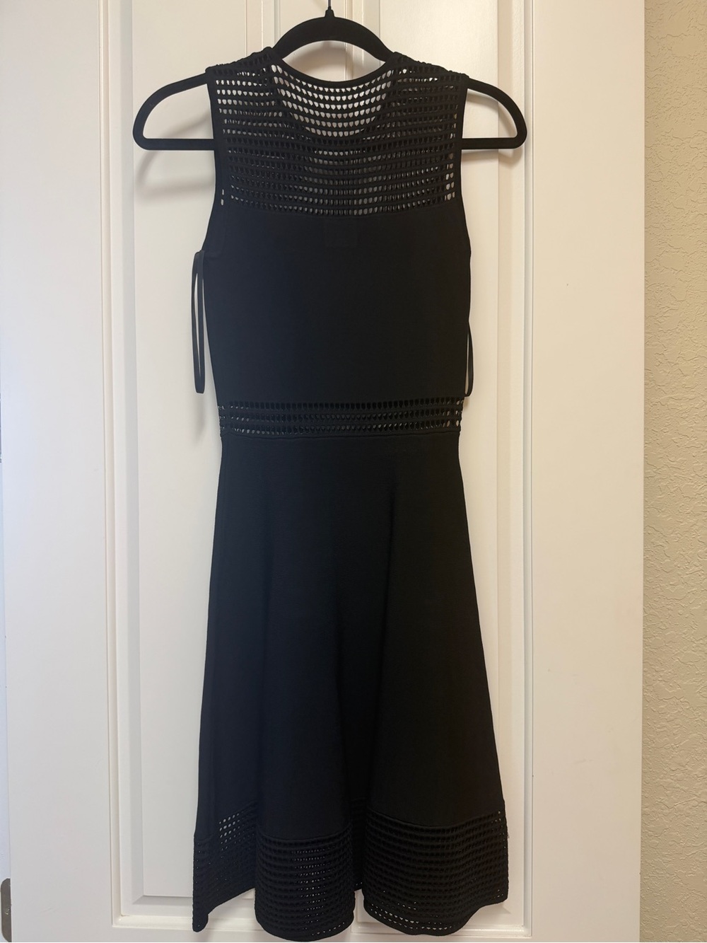 Torn by Ronny Kobo Black Knit Mesh Midi Dress, size S